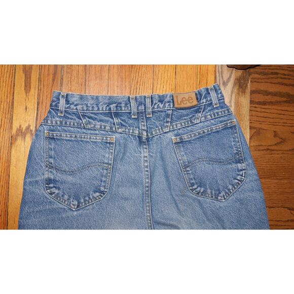 VINTAGE 90s Lee SZ 16 Med (30Wx29L) Vintage Tapered Mom High Rise Blue Jeans USA - Picture 8 of 12